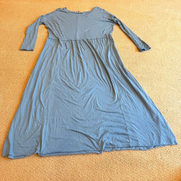 Free People Beach Maxi Dress Cameron Boho Oversized LS Blue MEDIUM #OB1675544 - Picture 1 of 16